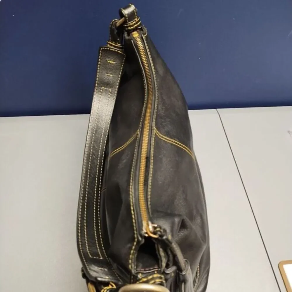 Dooney & Grain Sophie Hobo Bag Womens Black Leather Bourke Pebble Shoulder Strap